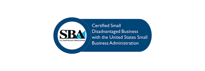 Certified Small Disadvantaged Business with the United States Small Business Administration Logo