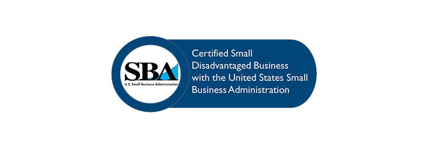 Certified Small Disadvantaged Business with the United States Small Business Administration Logo